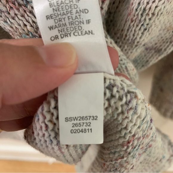 J. Jill Speckle Open Knit One Button Cardigan Size Petite Large Coastal Grandma - Picture 8 of 12